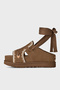 Suede Embroidery Detail Tie-Detail Sandals Sandals 1175133 - 3