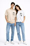 Lover Combination You I Written Couple T-Shirt Oversize Unisex Partner Combination Set Beige
