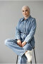 Denim Shirt and Pants Set-Blue - 3