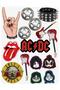 Rock Music Themed Sticker Set 22X30 cm – Guitar, Rock Sign, Music Sticker Laptop Thermos Cupboard - 2