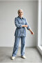 Denim Shirt and Pants Set-Blue - 2