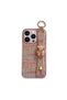 Apple iPhone 12 Pro Compatible Case Teddy Bear Detailed Tweed Silicone Case Pink - 2