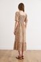 Women's Ecru Orange Gipe Detailed Midi Woven Viscose Dress Elb-19002607 - 6