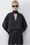 Women's Anthracite Collar Tie Detailed Blouse 8101 60286018 - 3