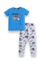 Boys Monster Truck Print Cotton Pajama Set – T-Shirt & Full Pants Nightwear - 2