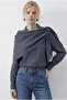 Women's Navy Blue Beige Plaid Patterned Shirt with Shawl Accessories 8088 60286016 - 2