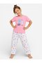 Girls Cactus Print Cotton Pajama Set – T-Shirt & Full Pants Nightwear