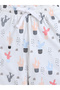 Girls Cactus Print Cotton Pajama Set – T-Shirt & Full Pants Nightwear - 6
