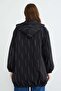 Stone Detailed Hooded Zipper Trench Coat - 8
