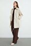 Stone Detailed Hooded Zipper Trench Coat - 5