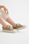 Women's Beige Comfortable Fit Rubber Sole Lace-Up Sneakers - 3
