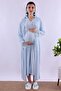 Comfortable Cut Cotton Piece Short Sleeve Maternity Nightgown Set Effortt - Blue - 2