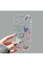 iPhone 16 Pro Compatible Camera Protected Anti-Shock Aesthetic Print Patterned Transparent Silicone Case