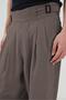 Double K Belt Detailed Pleated Brown Modal Modal Olon