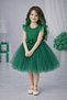 Tulle Piece Girls' Evening Dress with Sleeves, Party Dress, Silvery