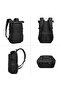 Travel Backpack for Business Work with Roll Top Design Waterproof Oxford Fabric Expandable 28L to 38L Anti Theft, Black, 9761 - 3