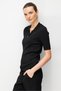 Women's Polo Neck Hair Braided Fine Knit Blouse Black - 2