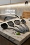 4-Piece Fireproof Non-Stick Kitchen Serving Set - Ladle, Spatula, Colander, Spoon - Bpa Free - Cream or Black Assorted Colors