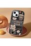 iPhone 15 Compatible Camera Protected Black Soft Silicone Phone Case Cute Bear Patterned - 2