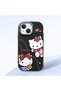 iPhone 13 Mini Compatible Camera Protected Black Soft Silicone Phone Case Hello Kitty Patterned