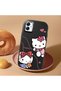 Samsung Galaxy A03 Compatible Camera Protected Black Soft Silicone Phone Case Hello Kitty Patterned - 2