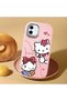 iPhone 11 Compatible Camera Protected Pink Soft Silicone Phone Case Hello Kitty Patterned - 2