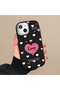 Samsung Galaxy A07 Compatible Camera Protected Black Soft Silicone Phone Case Heart Patterned - 6
