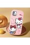 حافظة هاتف من السيليكون الناعم باللون الوردي متوافقة مع كاميرا Realme C20A Hello Kitty منقوش - 2