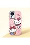 حافظة هاتف من السيليكون الناعم باللون الوردي متوافقة مع كاميرا Mi 13 Lite Hello Kitty منقوش