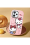Redmi 12 Compatible Camera Protected Pink Soft Silicone Phone Case Hello Kitty Patterned - 2