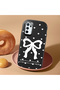Oppo A54S Compatible Camera Protected Black Soft Silicone Phone Case Bowknot Patterned - 2