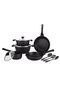 Granite Essentials Cookware Set, 11 pcs, Black - 3