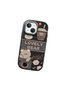 iPhone 13 Mini Compatible Camera Protected Black Soft Silicone Phone Case Cute Bear Patterned - 3