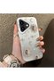 حافظة هاتف متوافقة مع iPhone 17 مصنوعة من مادة Gold Tone Star منقوش أكريليك