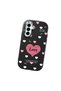 Samsung Galaxy A17 Compatible Camera Protected Black Soft Silicone Phone Case Heart Patterned - 3