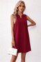 New Season Women's V-Neck Strap Satin Textured Mini Imported K Crepe Summer Dress - 3