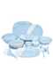 Two-Tone Dinner Set, 50 pcs, Blue/White - 4
