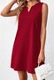 New Season Women's V-Neck Strap Satin Textured Mini Imported K Crepe Summer Dress - 2