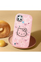 Realme C21Y Compatible Hello Kitty Patterned Camera Protected Pink Soft Silicone Phone Case - 2