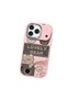 iPhone 17/18 Pro Max Compatible Camera Protected Pink Soft Silicone Phone Case with Cute Bear Pattern - 3