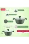 Essentials Granite Non-Stick Cast Aluminium Casserole with Lid, 34 cm, Green - 7
