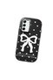 Samsung Galaxy S21 Fe Compatible Camera Protected Black Soft Silicone Phone Case Bowknot Patterned - 3