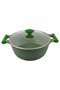 Essentials Granite Non-Stick Cast Aluminium Casserole with Lid, 34 cm, Green