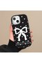 iPhone 18 Pro Max Compatible Case Camera Protector Black Bow Patterned Silicone Lover Couple Phone Case - 6