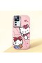 Mi 12t Compatible Camera Protected Pink Soft Silicone Phone Case Hello Kitty Patterned