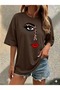 Women's Face Printed Oversized T-Shirt Loose Fit