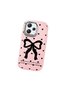 Redmi 12 Compatible Camera Protected Pink Soft Silicone Phone Case Bowknot Patterned - 3