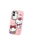 حافظة هاتف من السيليكون الناعم باللون الوردي متوافقة مع كاميرا Vivo Y29 Hello Kitty منقوش - 3