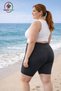 Women's Plus Size High Waist Shaping / Sculpting Biker Leggings Sports Fitness Short Shorts Leggings Black - 2