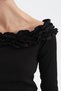 Women's Off-The-Shoulder Fluffy Detailed Long Sleeve Design Blouse - 9